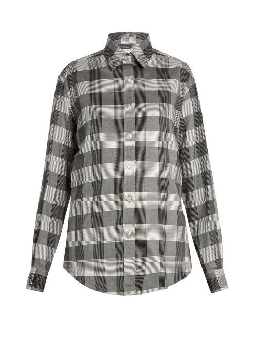 Stella Jean Partire Checked Cotton-blend Shirt