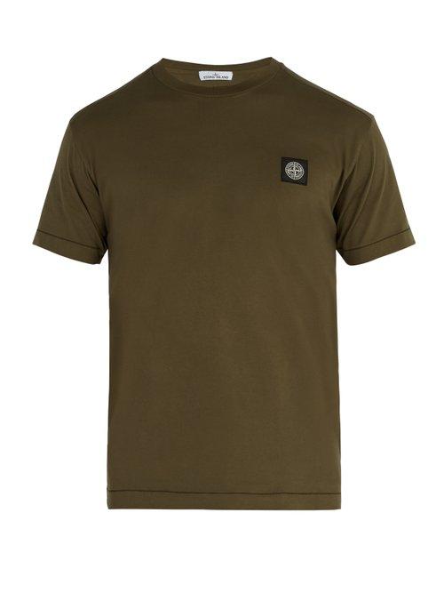 Matchesfashion.com Stone Island - Logo Patch Cotton Jersey T Shirt - Mens - Khaki