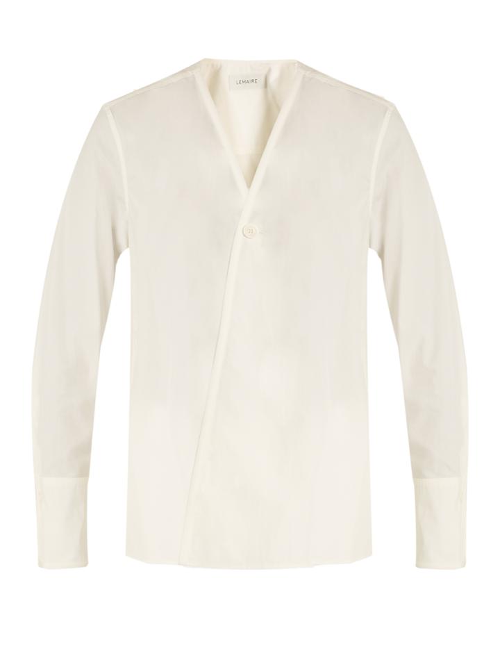 Lemaire V-neck Long-sleeved Cotton Shirt