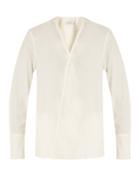 Lemaire V-neck Long-sleeved Cotton Shirt