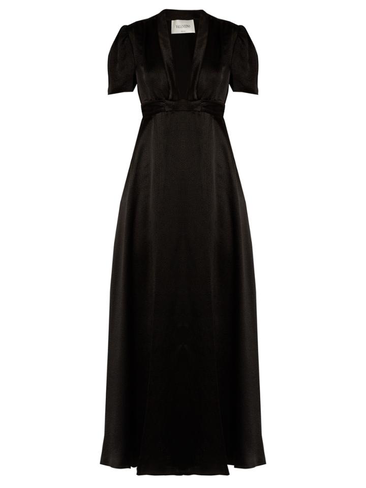 Valentino Deep V-neck Satin Gown