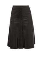 Matchesfashion.com Stand Studio - Britney Side-slit Leather Skirt - Womens - Black