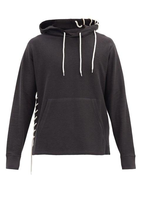 Matchesfashion.com Craig Green - Laced Cotton-blend Hooded Sweatshirt - Mens - Black