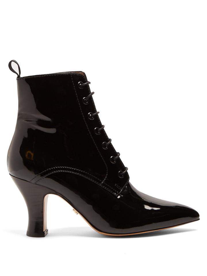 Alexachung Victoriana Patent-leather Lace-up Boots