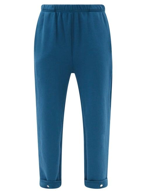 Matchesfashion.com Les Tien - Brushed-back Cotton Track Pants - Womens - Blue