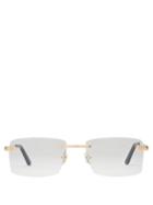 Matchesfashion.com Cartier Eyewear - Rimless Matte Metal Glasses - Mens - Gold