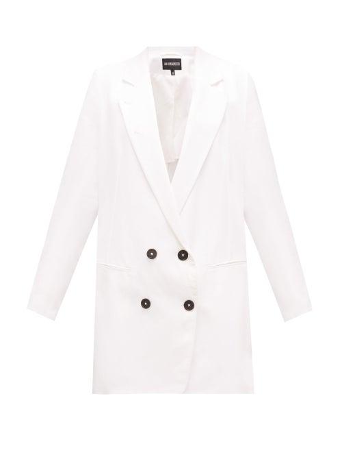 Matchesfashion.com Ann Demeulemeester - Lace-up Double-breasted Cotton-blend Blazer - Womens - White