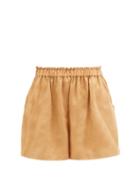 Matchesfashion.com Loup Charmant - Barth High-rise Linen Shorts - Womens - Tan