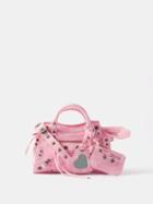 Balenciaga - Neo Cagole Xs Bb-logo Denim Cross-body Bag - Womens - Pink