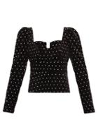 Matchesfashion.com Self-portrait - Crystal-embellished Velvet Top - Womens - Black