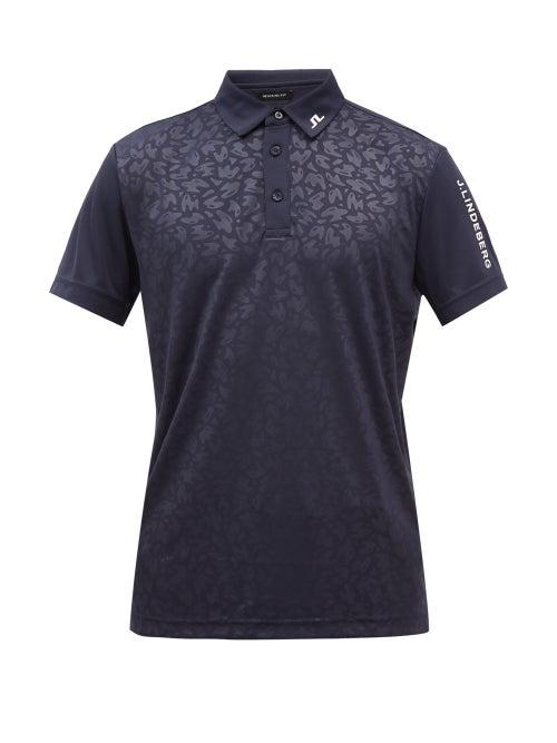 J.lindeberg - Joel Printed Stretch-jersey Polo Shirt - Mens - Navy