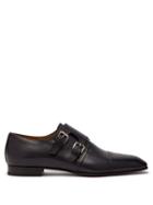 Matchesfashion.com Christian Louboutin - Mortimer Monk Strap Patinated Leather Shoes - Mens - Dark Blue