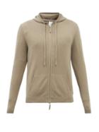 Allude - Zipped Wool-blend Hooded Sweatshirt - Mens - Brown