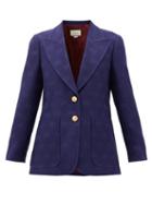 Matchesfashion.com Gucci - My Body My Choice Gg-jacquard Wool Jacket - Womens - Blue