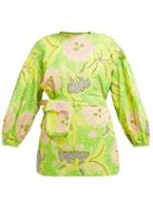 Matchesfashion.com Rhode Resort - Marli Botanical Print Cotton Dress - Womens - Green Print