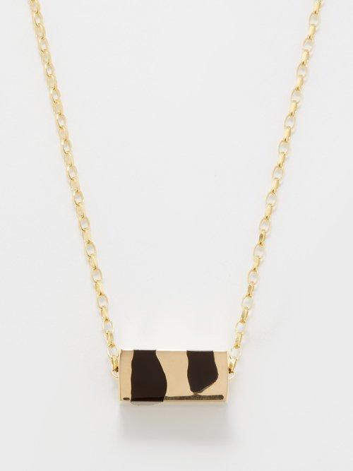 Ellie Mercer - Resin & 9kt Gold Necklace - Mens - Black