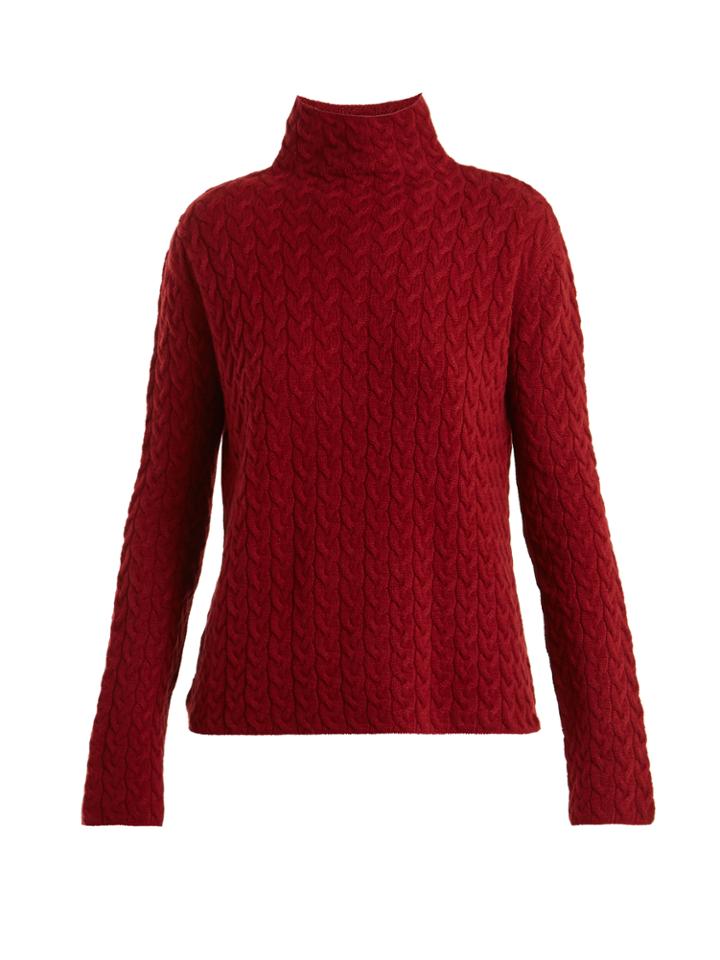 Ryan Roche High-neck Cable-knit Cashmere Sweater