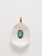 Dezso - Coquito Crystal, Kyanite & 18kt Rose Gold Charm - Womens - Blue Multi
