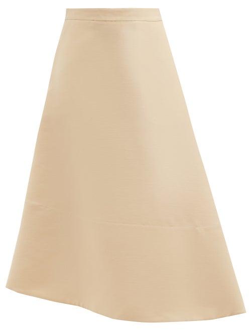 Matchesfashion.com Jil Sander - Asymmetric Wool-blend Skirt - Womens - Cream