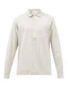 Oliver Spencer - Aria Striped Cotton-hopsack Shirt - Mens - White Multi