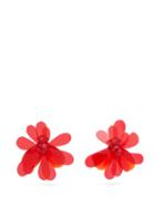 Matchesfashion.com Simone Rocha - Floral Crystal & Pvc Earrings - Womens - Red