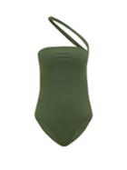 Matchesfashion.com Jade Swim - Halo One-shoulder Cutout Swimsuit - Womens - Dark Green