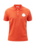 Matchesfashion.com Moncler - Logo-appliqu Cotton-piqu Polo Shirt - Mens - Orange