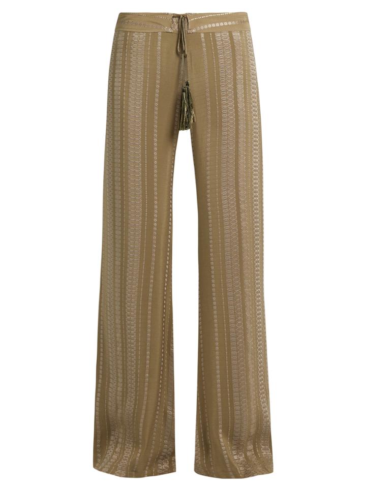 Zeus + Dione Alcestes Geometric-jacquard Silk-blend Trousers