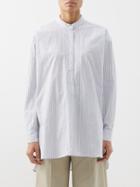 Cawley Studio - Ines Striped Cotton Tunic Shirt - Womens - Blue White