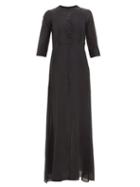 Matchesfashion.com Albus Lumen - Andrea Raw-seam Cotton-blend Maxi Dress - Womens - Black