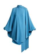 Matchesfashion.com Valentino - Wrap Front Silk Cady Tunic Top - Womens - Blue