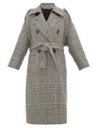 Matchesfashion.com Petar Petrov - Mila Double Breasted Checked Wool Coat - Womens - Black White