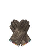 Paul Smith - Embroidered Leather Gloves - Mens - Black