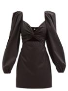 Johanna Ortiz - Tropicana Mantra Cotton-blend Poplin Mini Dress - Womens - Black