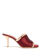 Matchesfashion.com Malone Souliers - Laney Leather And Satin Mules - Womens - Burgundy Multi