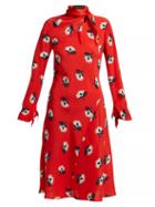 Matchesfashion.com Etro - Modlin Floral Print Silk Crepe Dress - Womens - Red Print