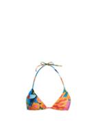 Matchesfashion.com Mara Hoffman - Rae Triangle Bikini Top - Womens - Blue Multi