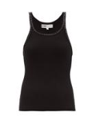 Matchesfashion.com Re/done Originals - X The Attico Crystal Embellished Ribbed Tank Top - Womens - Black