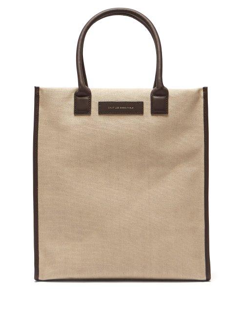 Matchesfashion.com Want Les Essentiels - Aberdeen Leather Trimmed Canvas Tote Bag - Mens - Beige