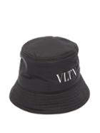 Matchesfashion.com Valentino Garavani - Vltn-logo Cotton-gabardine Bucket Hat - Mens - Black White