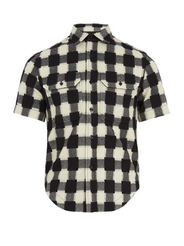 Raf Simons Shrunken-fit Gingham-wool Shirt