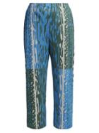 Matchesfashion.com Pleats Please Issey Miyake - Flash Animal Print Pleated Trousers - Womens - Blue Print