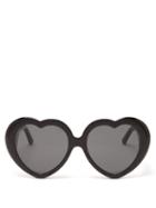 Matchesfashion.com Balenciaga - Heart Shaped Acetate Sunglasses - Womens - Black