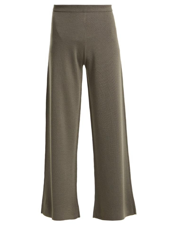 Allude Wide-leg Wool Trousers