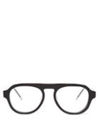 Matchesfashion.com Thom Browne - Aviator Frame Acetate Glasses - Mens - Black