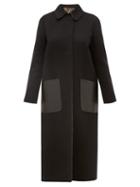 Matchesfashion.com Fendi - Reversible Ff Print Wool Blend Coat - Womens - Black Multi