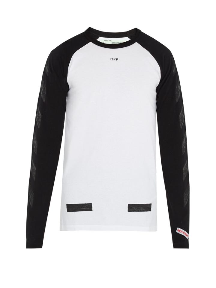 Off-white Raglan-sleeved Cotton T-shirt