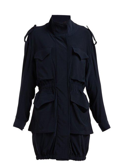 Matchesfashion.com Norma Kamali - Cargo Pocket Stretch Jersey Dress - Womens - Navy