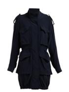 Matchesfashion.com Norma Kamali - Cargo Pocket Stretch Jersey Dress - Womens - Navy
