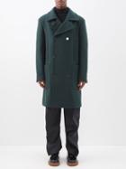 Mm6 Maison Margiela - Contrast-button Wool-blend Overcoat - Mens - Green